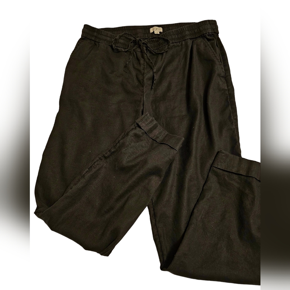 LOFT Black Women's Linen Blend Pants
